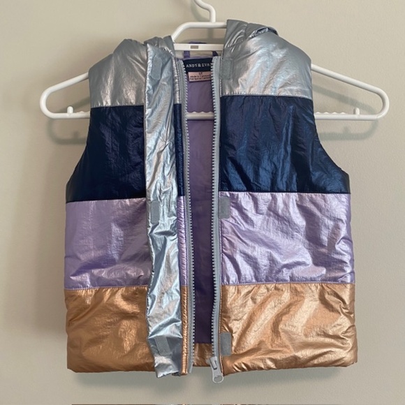 ANDY & EVAN Puffy Multicolour Hooded Vest for Kids Size 3T - Picture 2 of 7